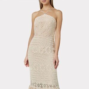 MILLY Arden Crochet Stripe Floral Combo Dress (Size 10)